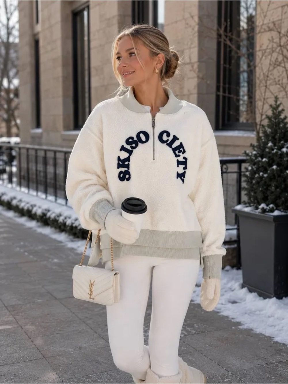 Free People x Tricia Fix Ski Society Quarter Zip Fleece Pullover